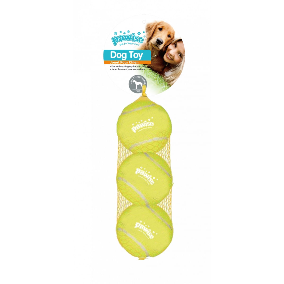 PAWISE Set 3 Mingi de Tenis, jucărie minge câini, S-XL, sintetic, activități fizice, galben, ⌀6.3 cm - poza 2