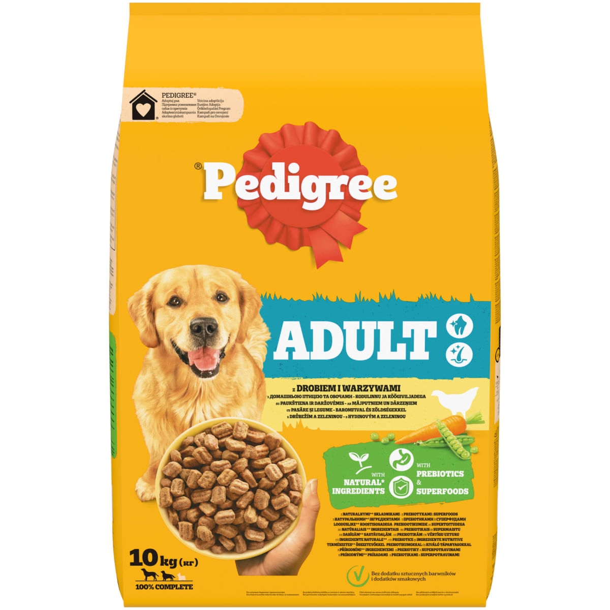PEDIGREE Adult, M-XL, Pasăre și Legume, hrană uscată câini, 10kg - poza 2