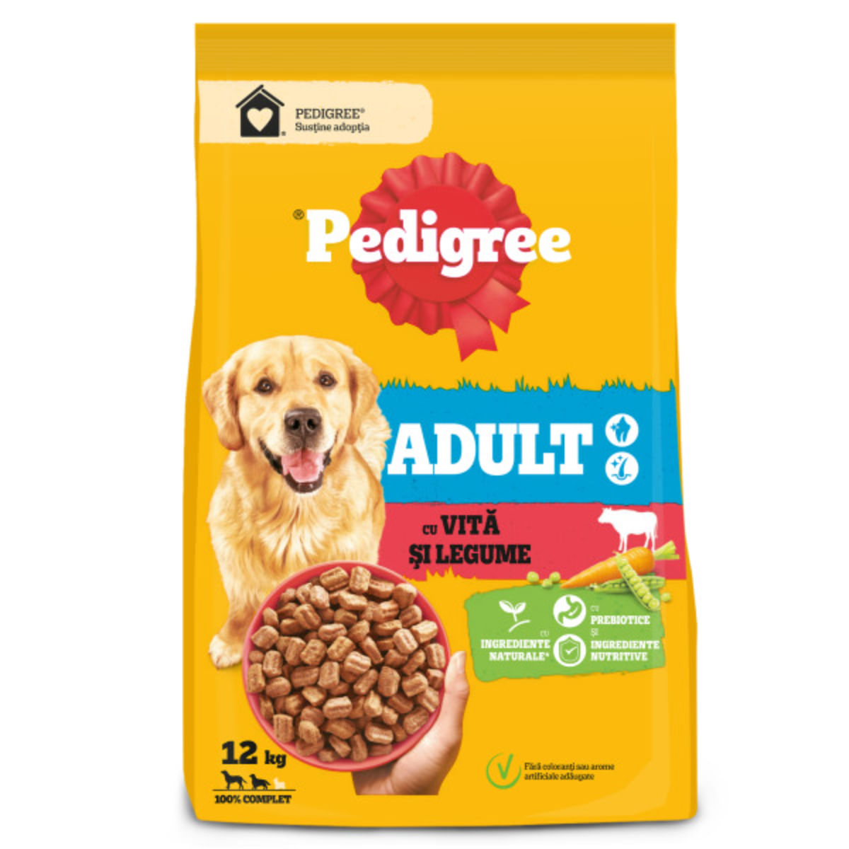 PEDIGREE Adult, M-XL, Vită și Legume, hrană uscată câini, 12kg - poza 3