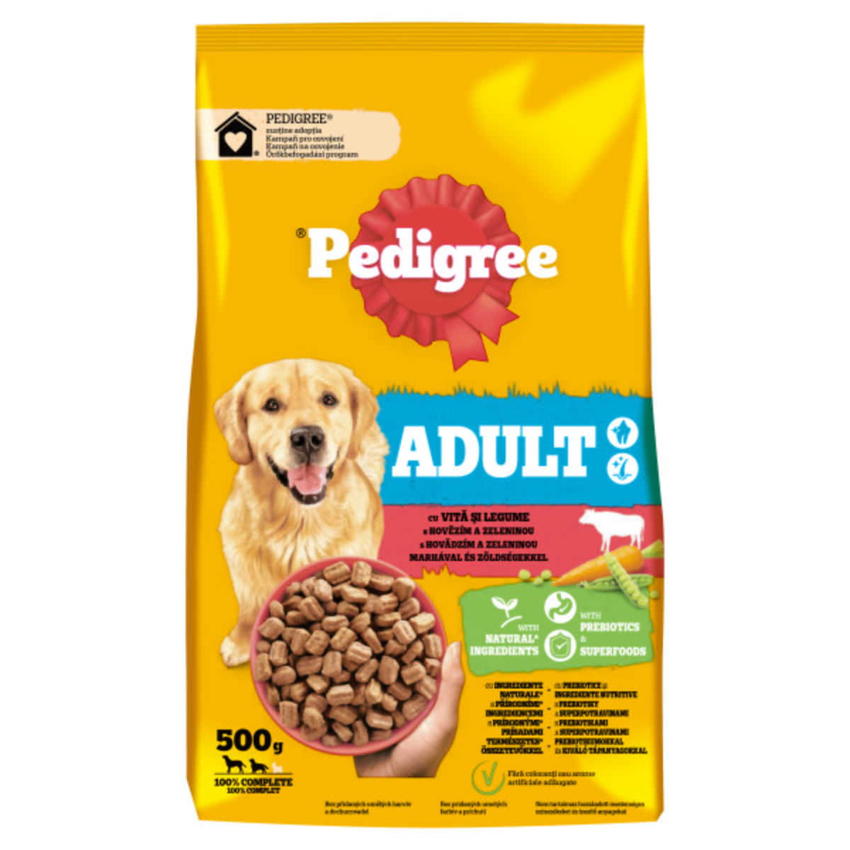 PEDIGREE Adult, M-XL, Vită și Legume, hrană uscată câini, 500g - poza 3
