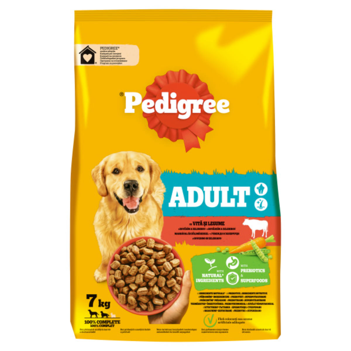 PEDIGREE Adult, M-XL, Vită și Legume, hrană uscată câini, 7kg - poza 3