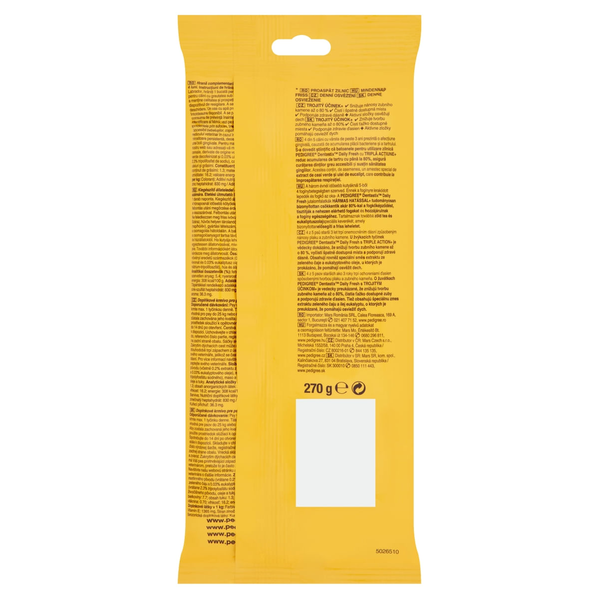 PEDIGREE DentaStix Daily Fresh, recompense câini talie mare, batoane, ceai verde, 7buc - poza 3