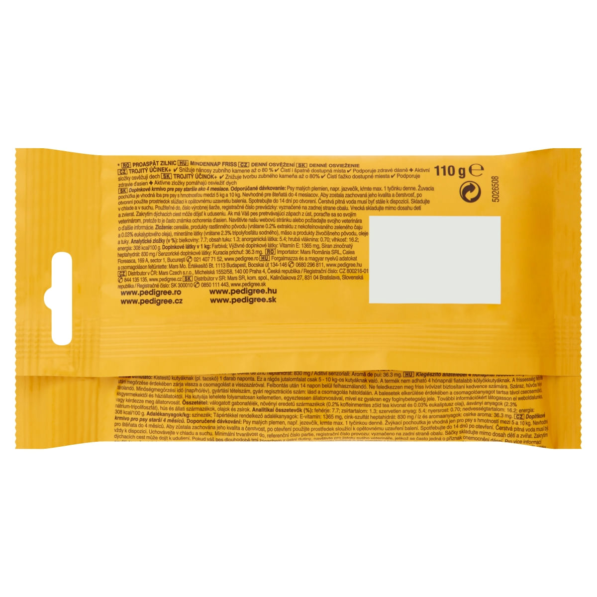 PEDIGREE DentaStix Daily Fresh, recompense câini talie mica, batoane, ceai verde, 7buc - poza 3