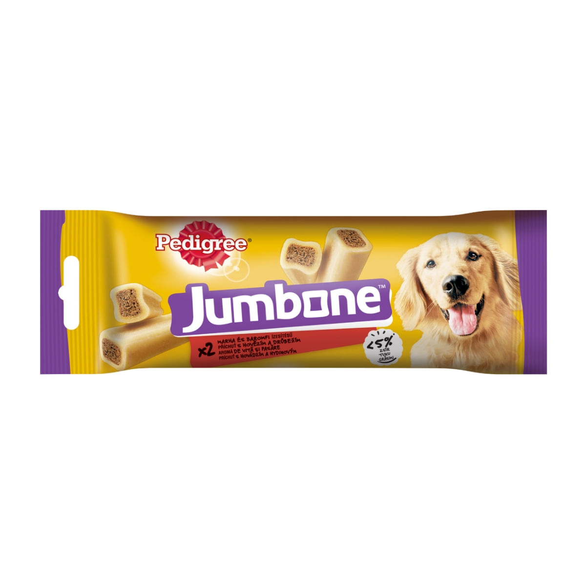 PEDIGREE Jumbone Medium, recompense câini, Vită și Pasăre, batoane, 2 buc, 180g - poza 1