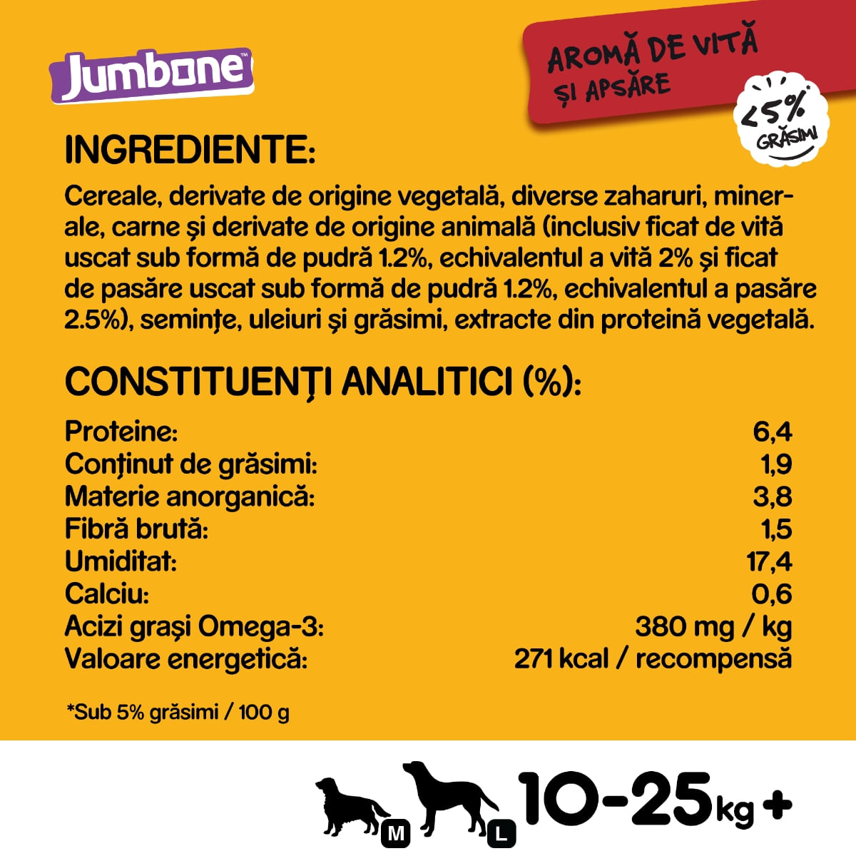 PEDIGREE Jumbone Medium, recompense câini, Vită și Pasăre, batoane, 2 buc, 180g - poza 3