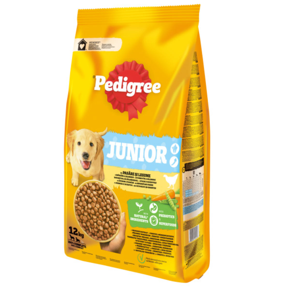 PEDIGREE Junior, M-XL, Pasăre și Legume, hrană uscată câini junior, 12kg - poza 2