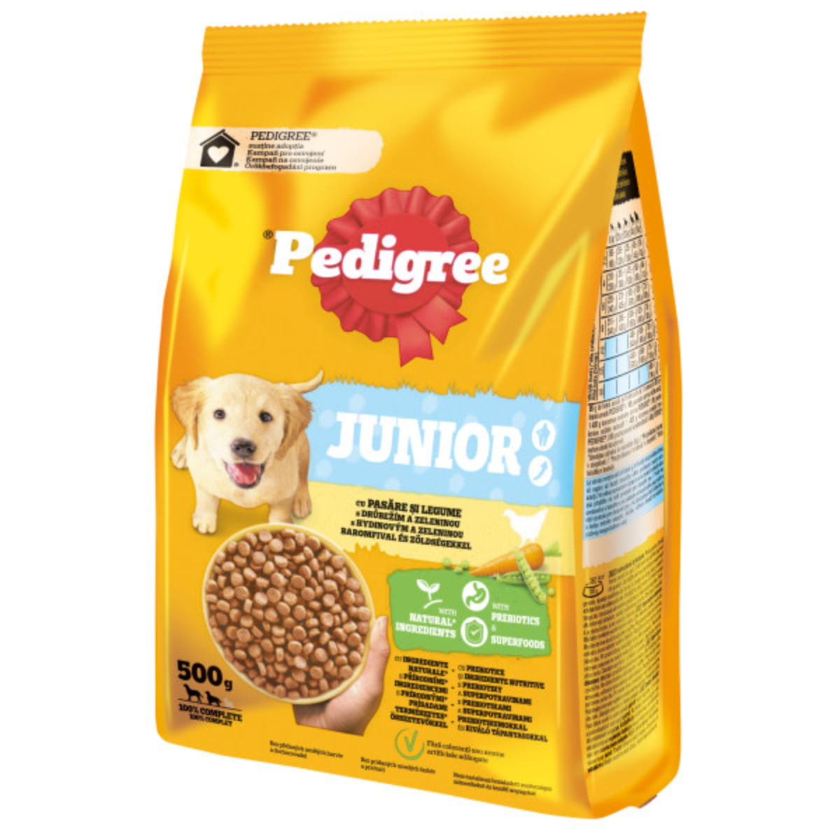 PEDIGREE Junior, M-XL, Pasăre și Legume, hrană uscată câini junior, 500g - poza 2