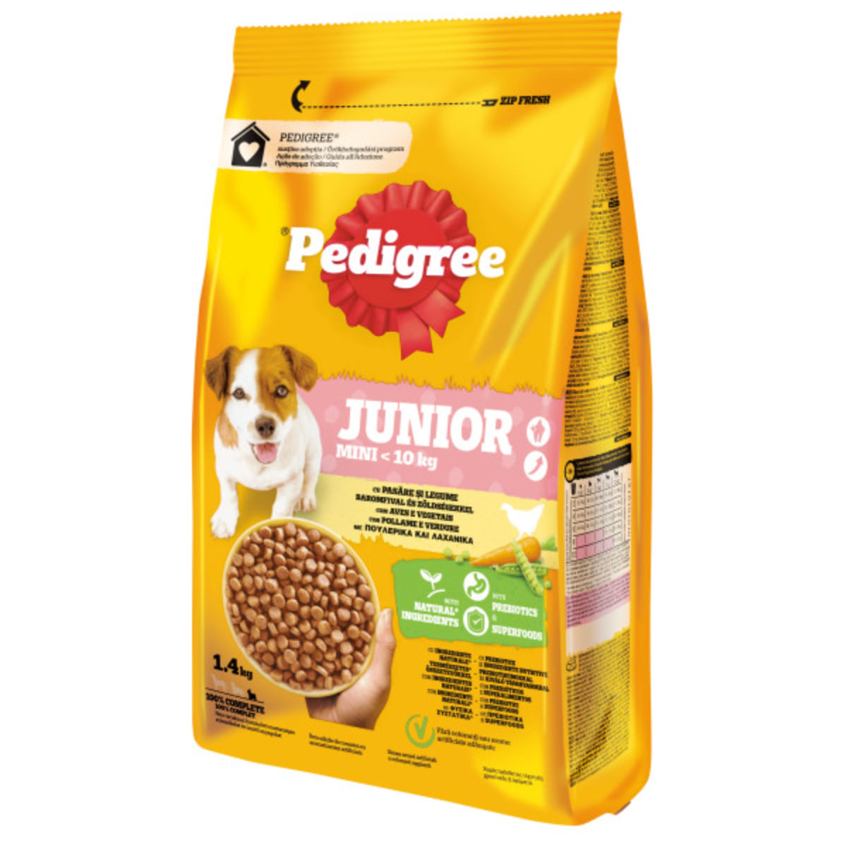 PEDIGREE Junior Mini, XS-S, Pasăre și Legume, hrană uscată câini junior, 1.4kg - poza 2