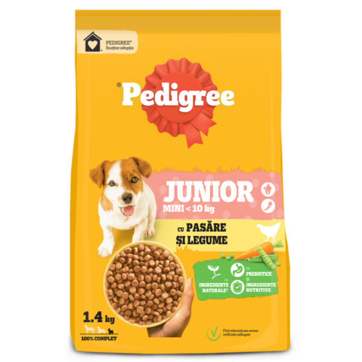 PEDIGREE Junior Mini, XS-S, Pasăre și Legume, hrană uscată câini junior, 1.4kg - poza 3