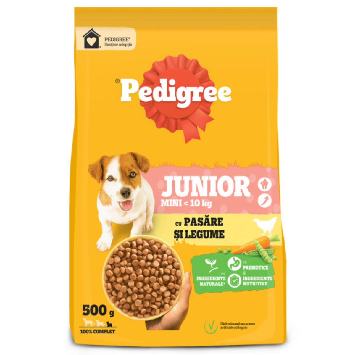 PEDIGREE Junior Mini, XS-S, Pasăre și Legume, hrană uscată câini junior, 500g - poza 3