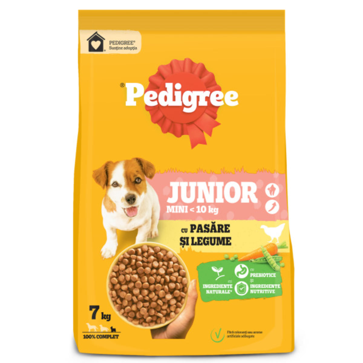PEDIGREE Junior Mini, XS-S, Pasăre și Legume, hrană uscată câini junior, 7kg - poza 3