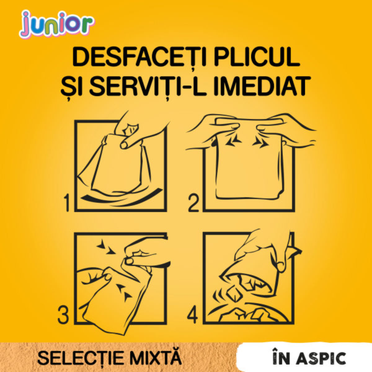 PEDIGREE Junior Selectie Mixta, XS-XL, Carne și Orez, plic hrană umedă câini junior, (în aspic), bax, 400g x 13buc - poza 5