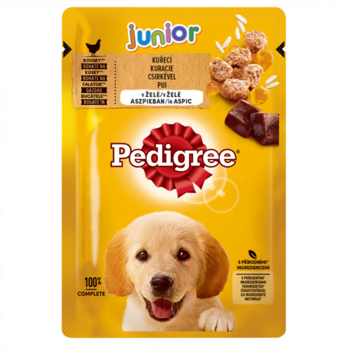 PEDIGREE Junior, XS-XL, Pui, plic hrană umedă câini junior, (în aspic), 100g - poza 1