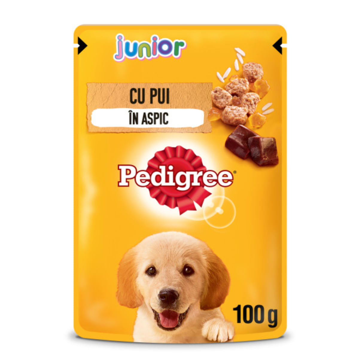 PEDIGREE Junior, XS-XL, Pui, plic hrană umedă câini junior, (în aspic), 100g - poza 3