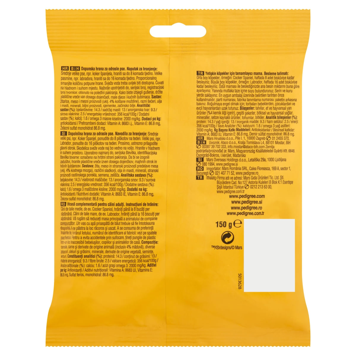 PEDIGREE Markies, recompense câini, biscuiți, aromă de măduvă, 150g - poza 3