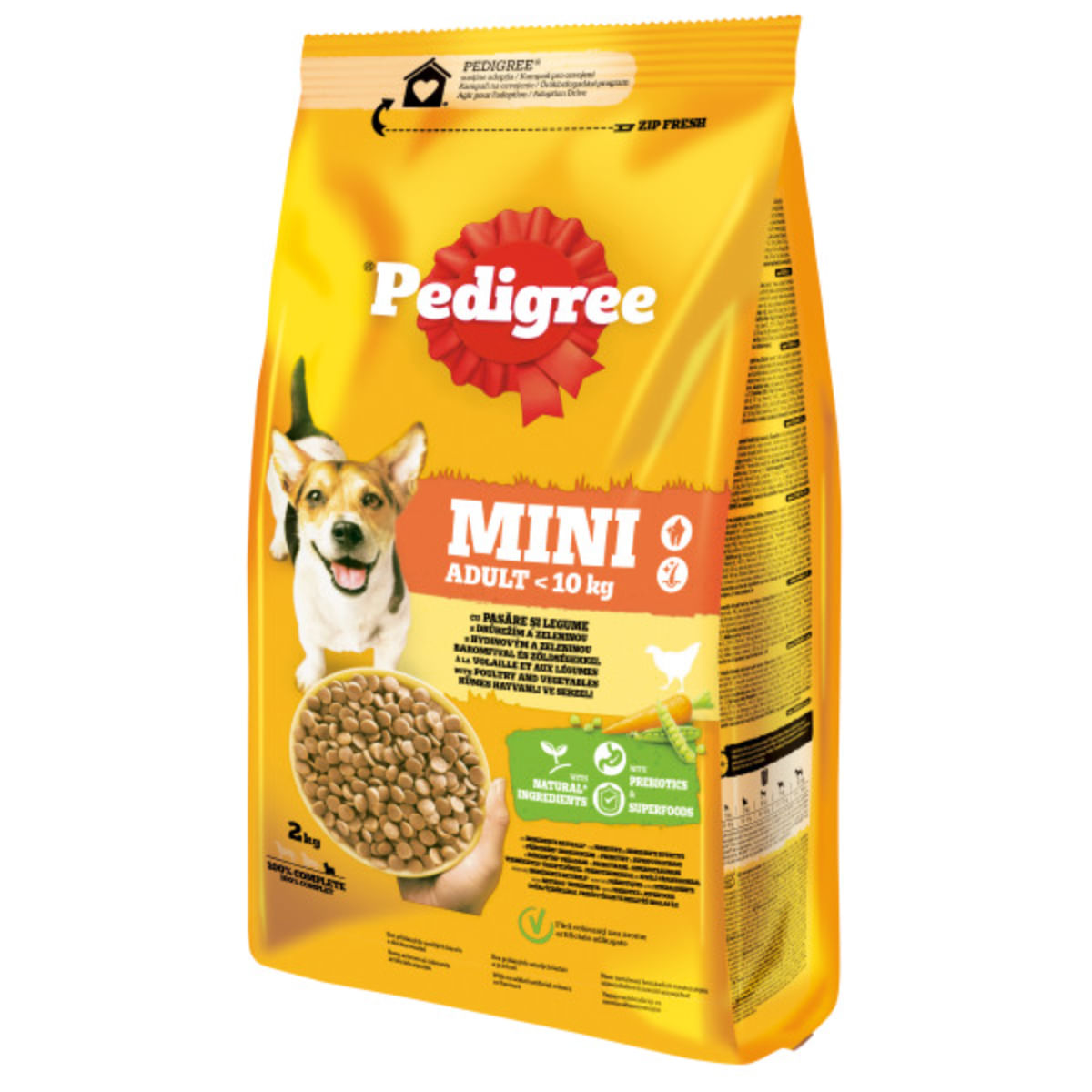 PEDIGREE Mini Adult, XS-S, Pasăre și Legume, hrană uscată câini, 2kg - poza 1