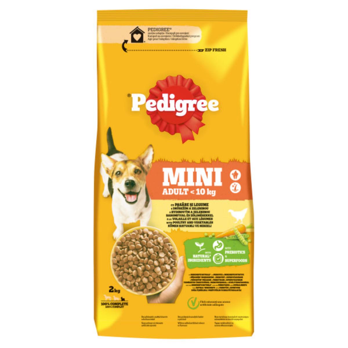 PEDIGREE Mini Adult, XS-S, Pasăre și Legume, hrană uscată câini, 2kg - poza 3