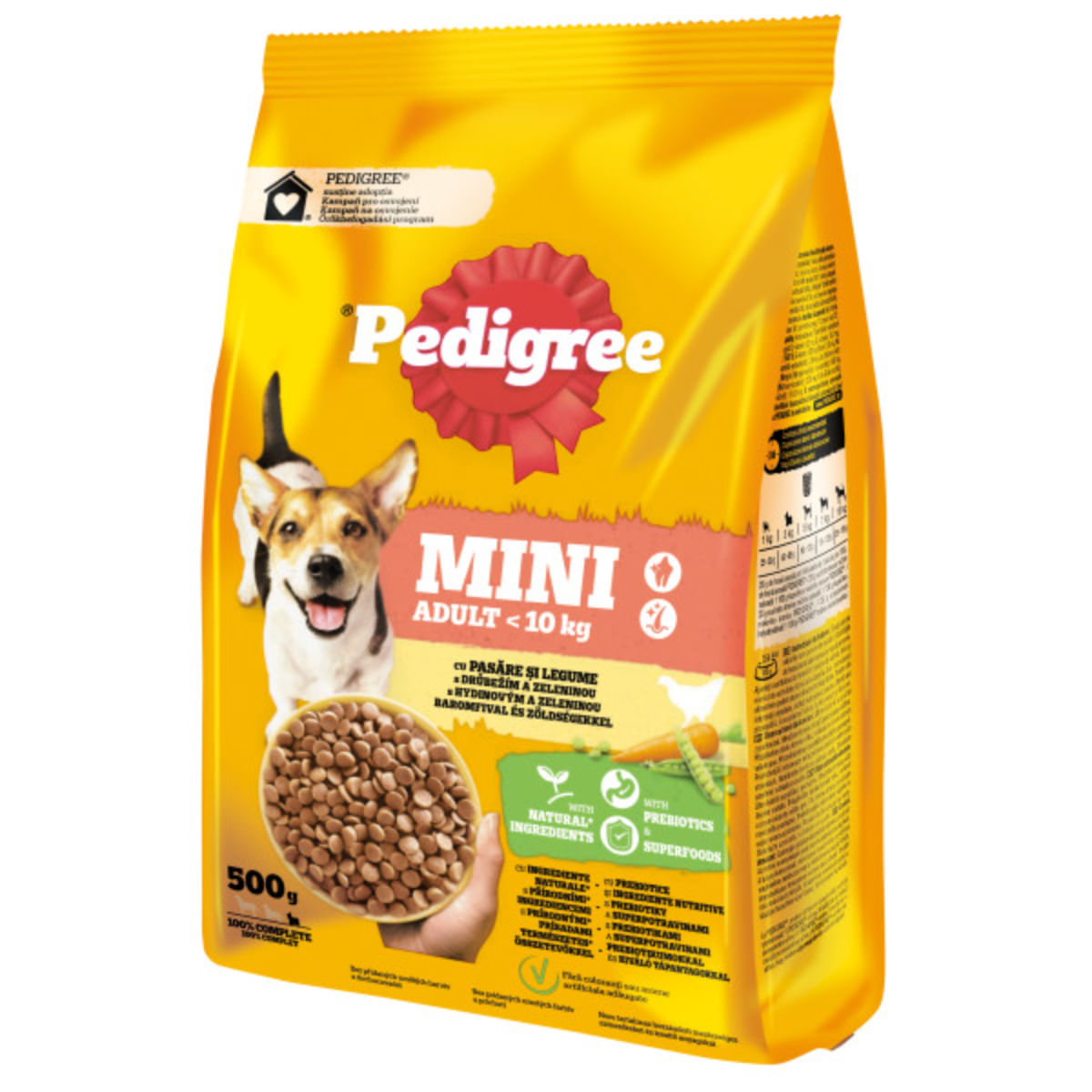 PEDIGREE Mini Adult, XS-S, Pasăre și Legume, hrană uscată câini, 500g - poza 1
