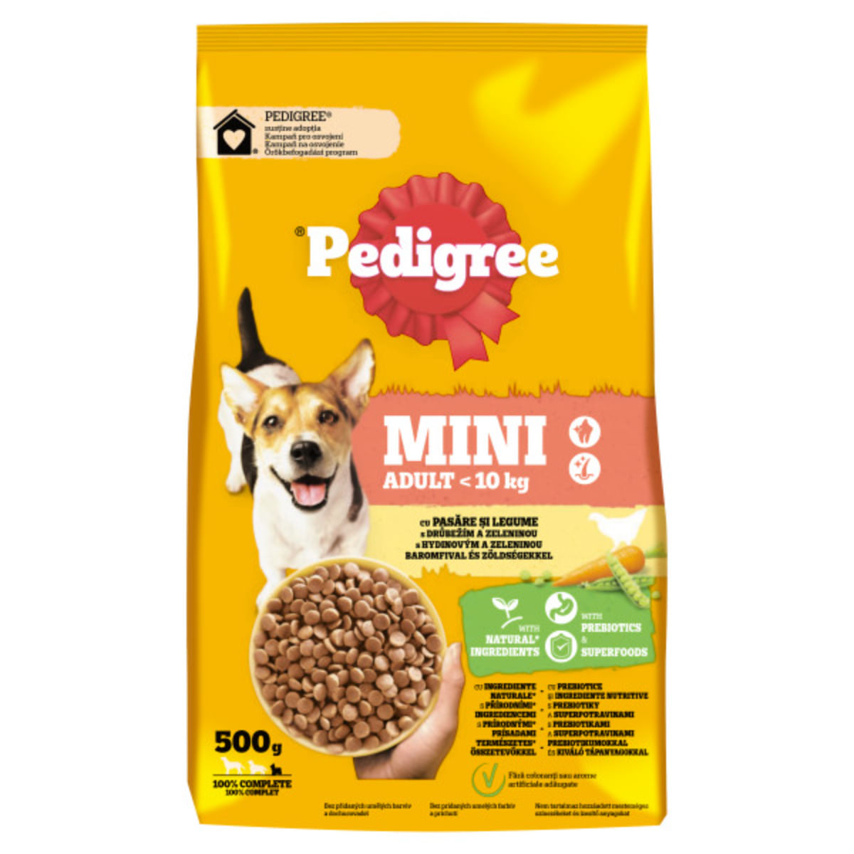 PEDIGREE Mini Adult, XS-S, Pasăre și Legume, hrană uscată câini, 500g - poza 3