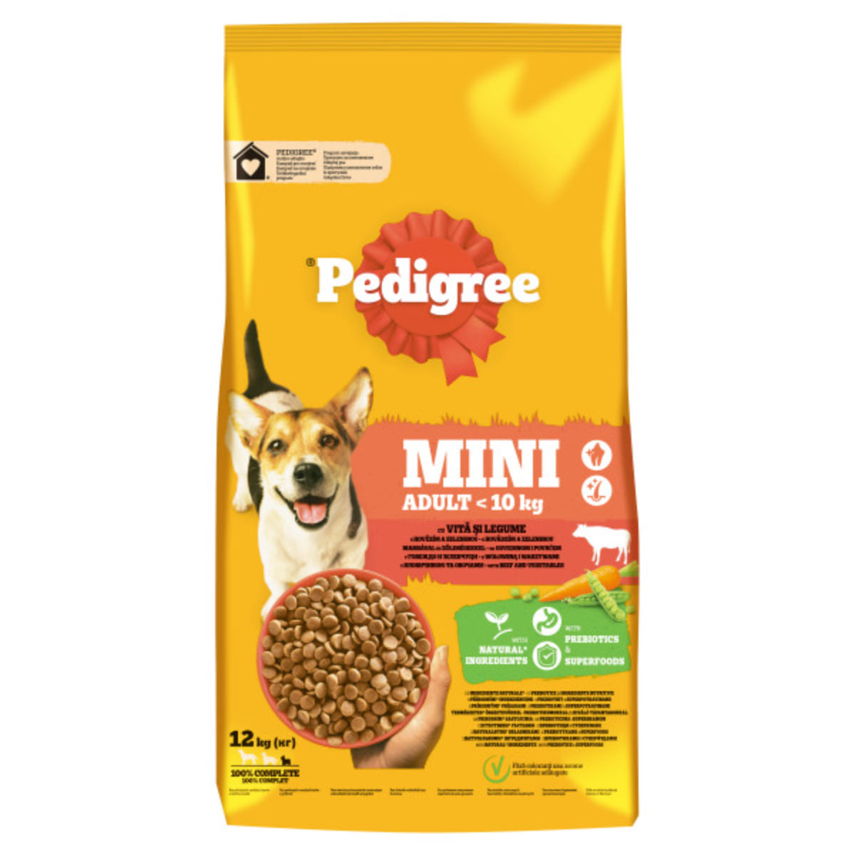 PEDIGREE Mini Adult, XS-S, Vită și Legume, hrană uscată câini, 12kg - poza 3
