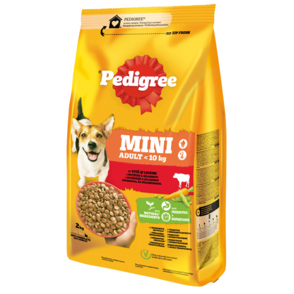 PEDIGREE Mini Adult, XS-S, Vită și Legume, hrană uscată câini, 2kg - poza 2