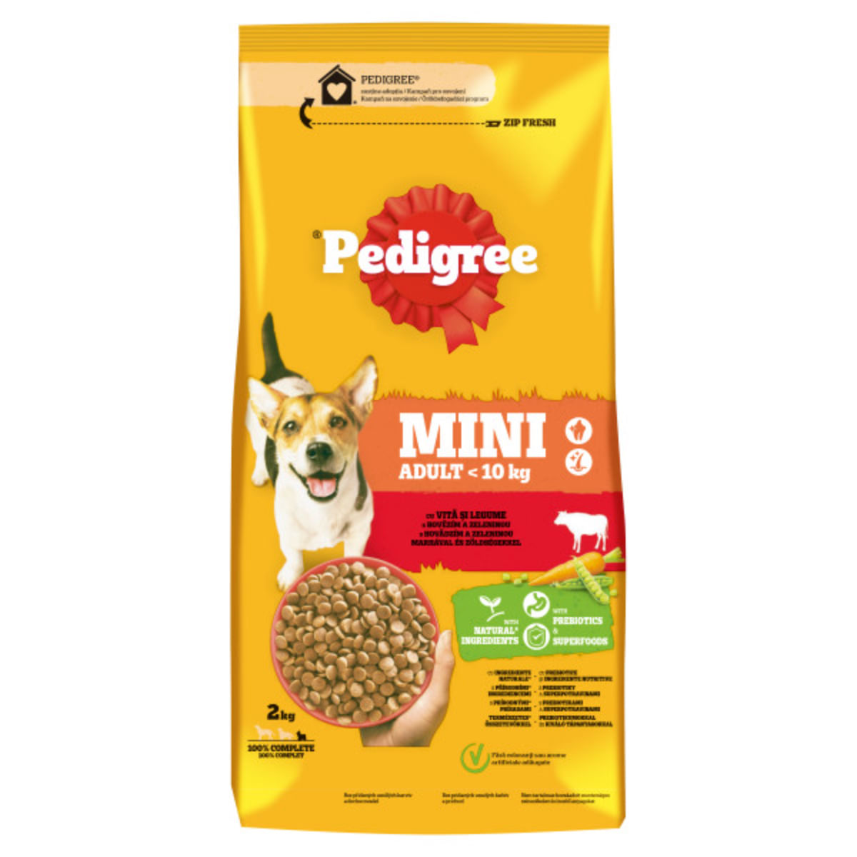 PEDIGREE Mini Adult, XS-S, Vită și Legume, hrană uscată câini, 2kg - poza 3