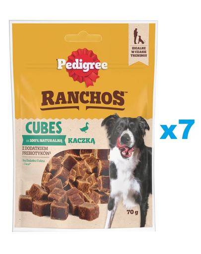 PEDIGREE Ranchos Cubes cu rata 7x70 g recompensa caine