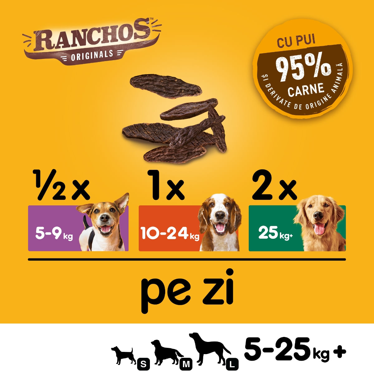 PEDIGREE Ranchos, recompense câini, fâșii uscate, Pui, 70g - poza 2