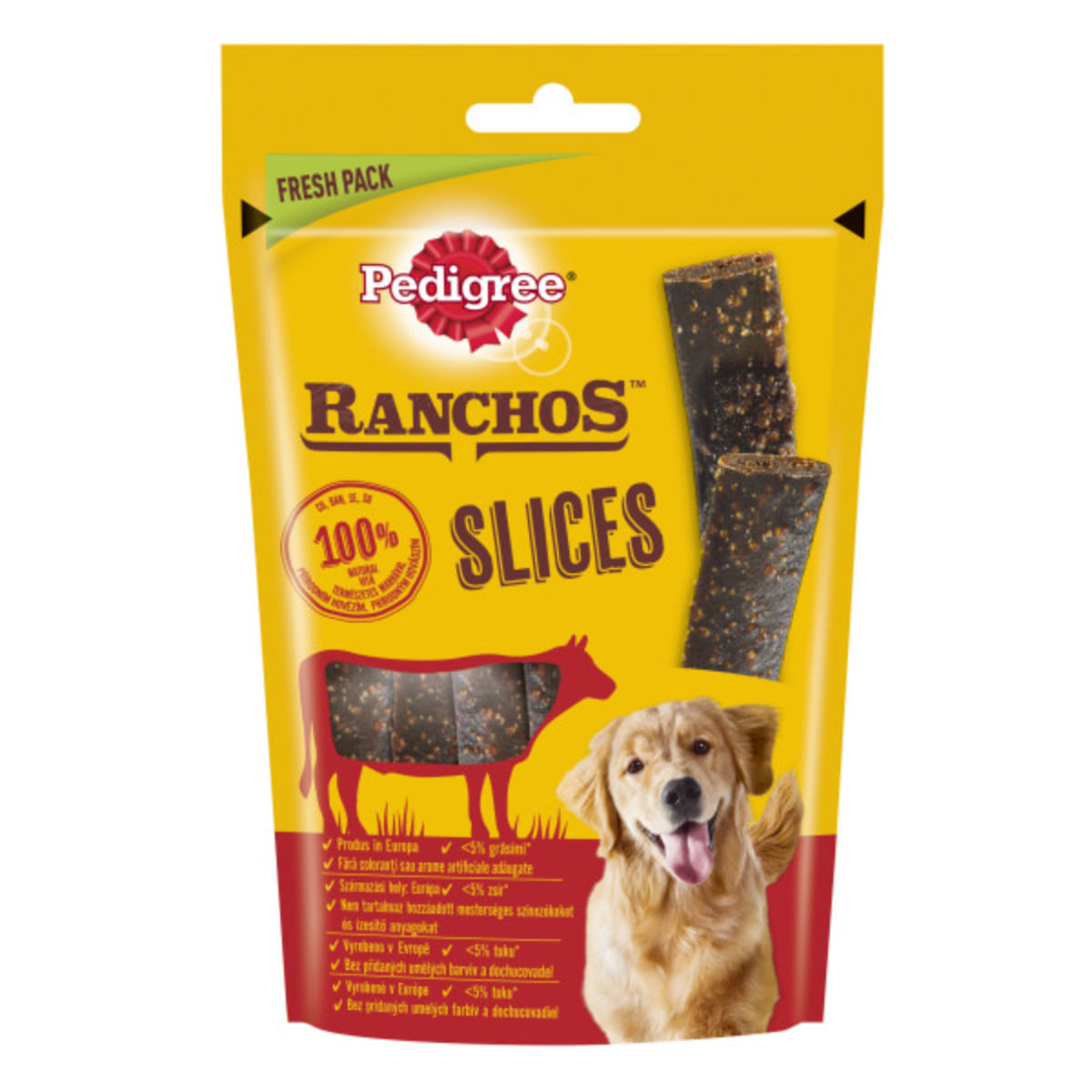 PEDIGREE Ranchos Slices, XS-XL, Vită, punguță recompense câini, 60g - poza 1
