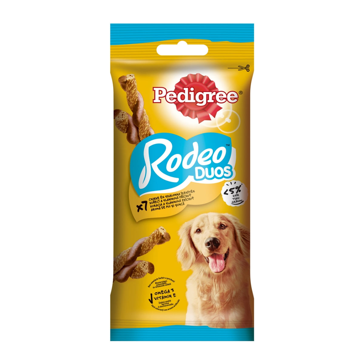 PEDIGREE Rodeo Duos, recompense câini, batoane, Pui și Bacon, 7buc - poza 1