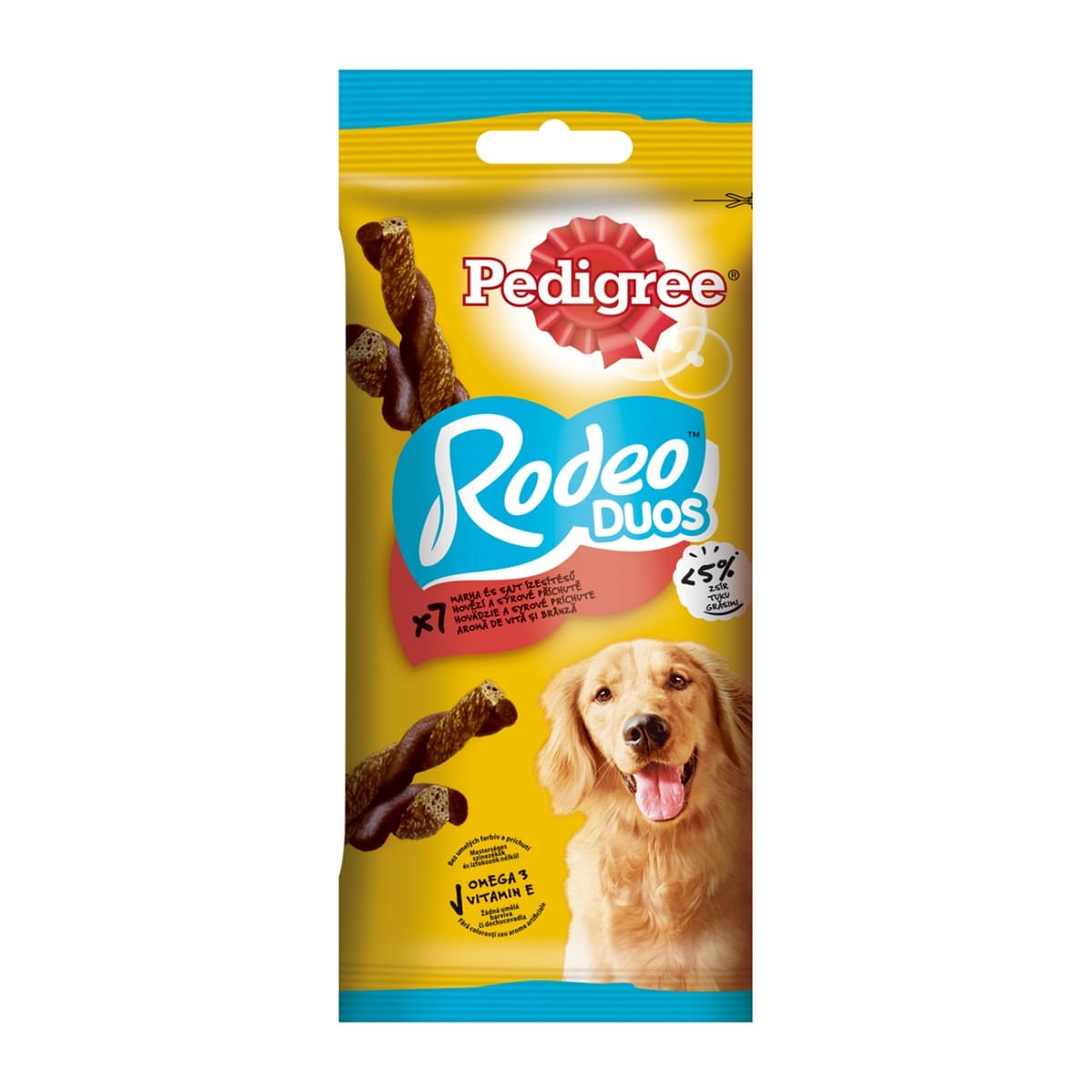 PEDIGREE Rodeo Duos, recompense câini, batoane, Vită și Brânză, 7buc - poza 1