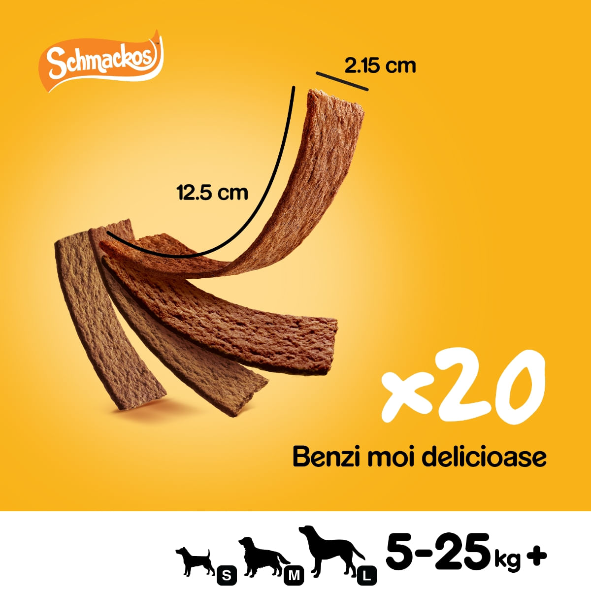 PEDIGREE Schmackos Multi Mix, recompense câini, benzi moi, carne, 20buc - poza 3