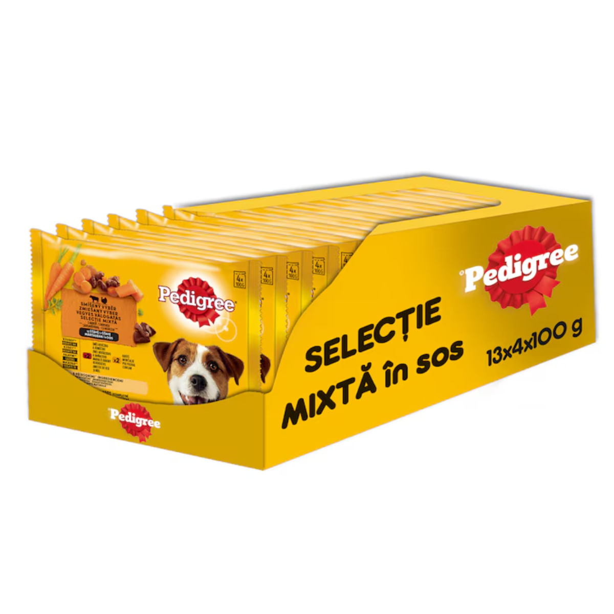PEDIGREE Selectie Mixtă, XS-XL, Vită și Curcan, plic hrană umedă câini, (în sos), bax, 400g x 13buc - poza 1