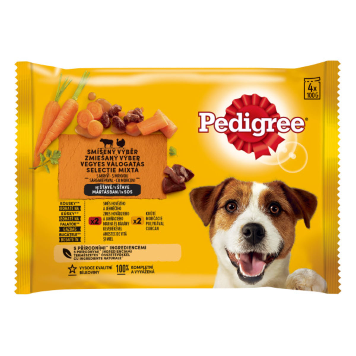 PEDIGREE Selectie Mixtă, XS-XL, Vită și Curcan, plic hrană umedă câini, (în sos), multipack, 100g x 4buc - poza 2