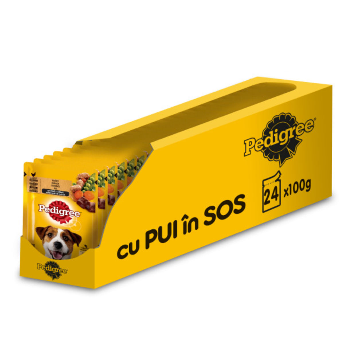 PEDIGREE, XS-XL, Pui și Legume, plic hrană umedă câini, (în sos), bax, 100g x 24buc - poza 1