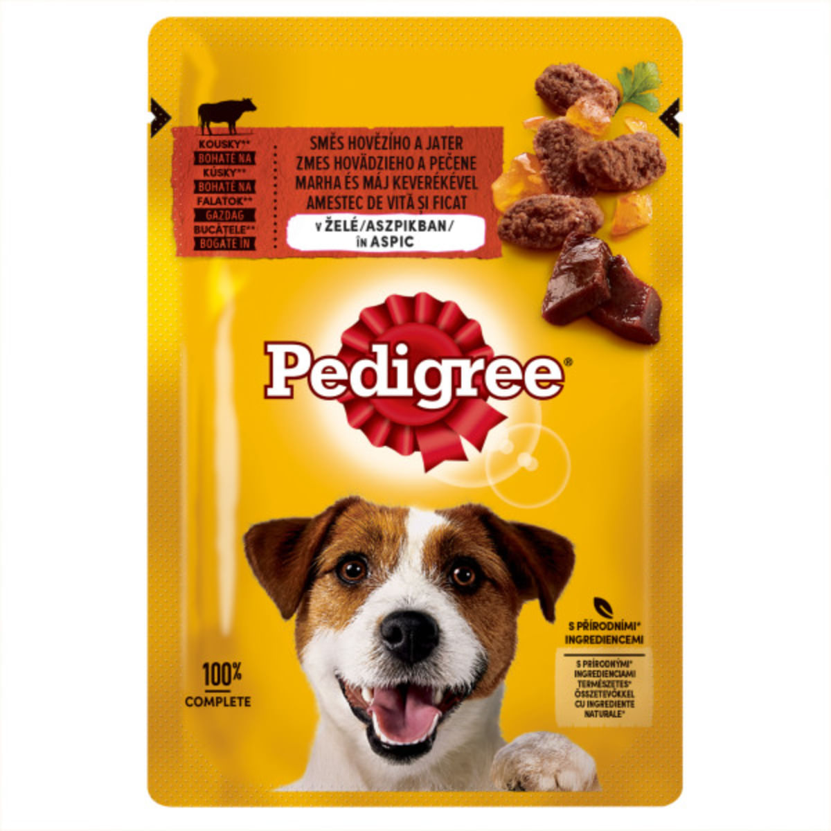 PEDIGREE, XS-XL, Vită, plic hrană umedă câini, (în aspic), 100g - poza 2