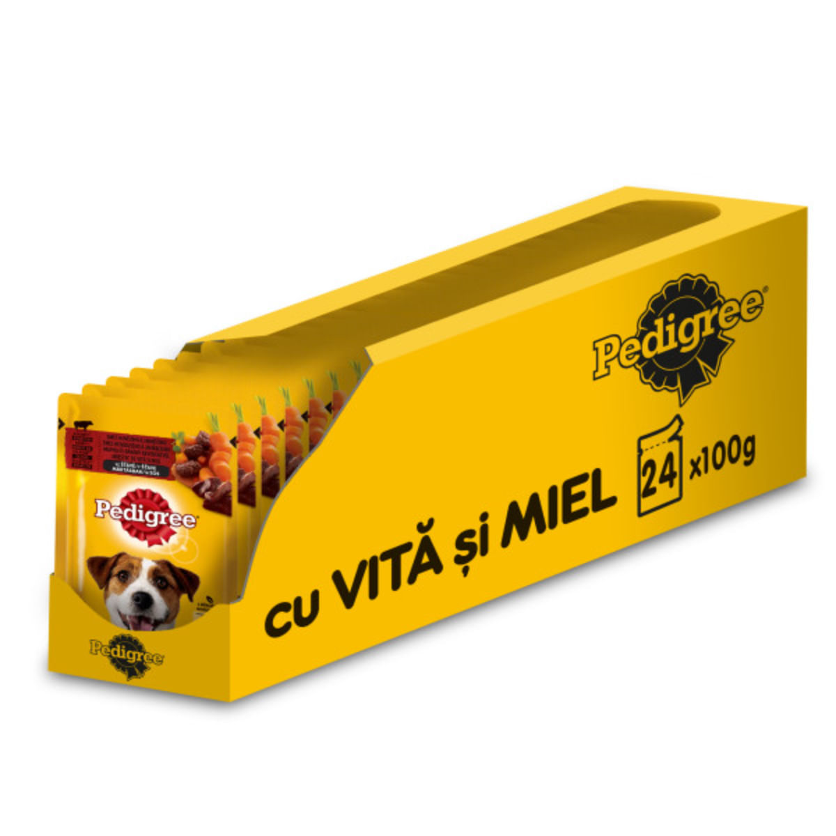 PEDIGREE, XS-XL, Vită și Miel, plic hrană umedă câini, (în sos), bax, 100g x 24buc - poza 2