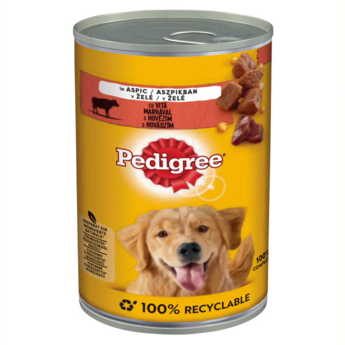PEDIGREE, XS-XL, Vită și Pasăre, conservă hrană umedă câini, (în aspic), 400g - poza 2