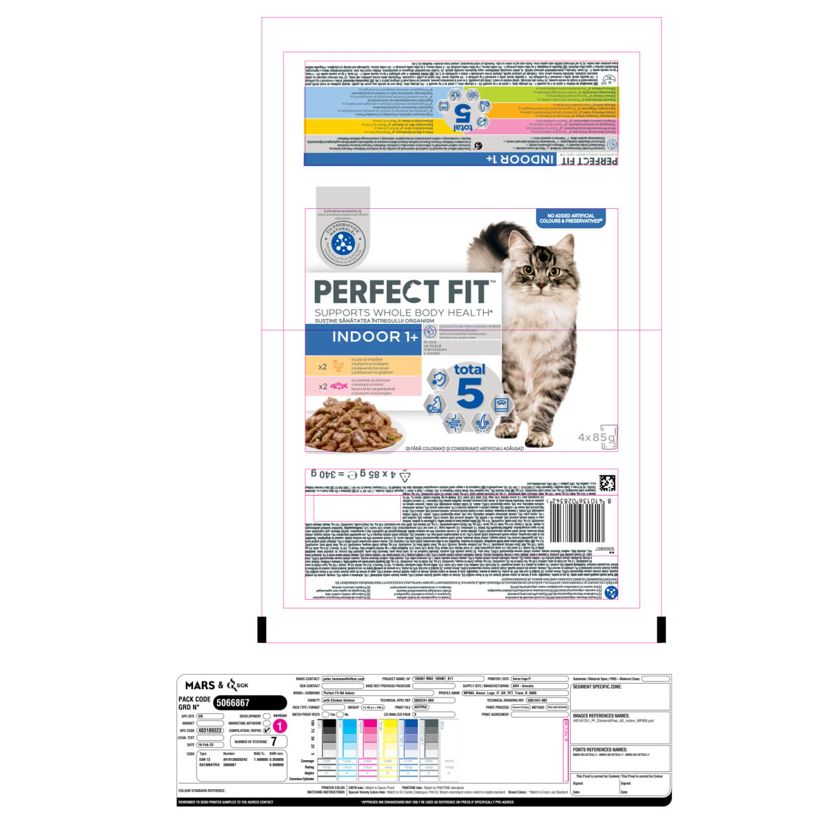 PERFECT FIT Cat Indoor 1+, Pui, Somon, plic hrană umedă pisici, (în sos), multipack, 85g x 4buc - poza 4