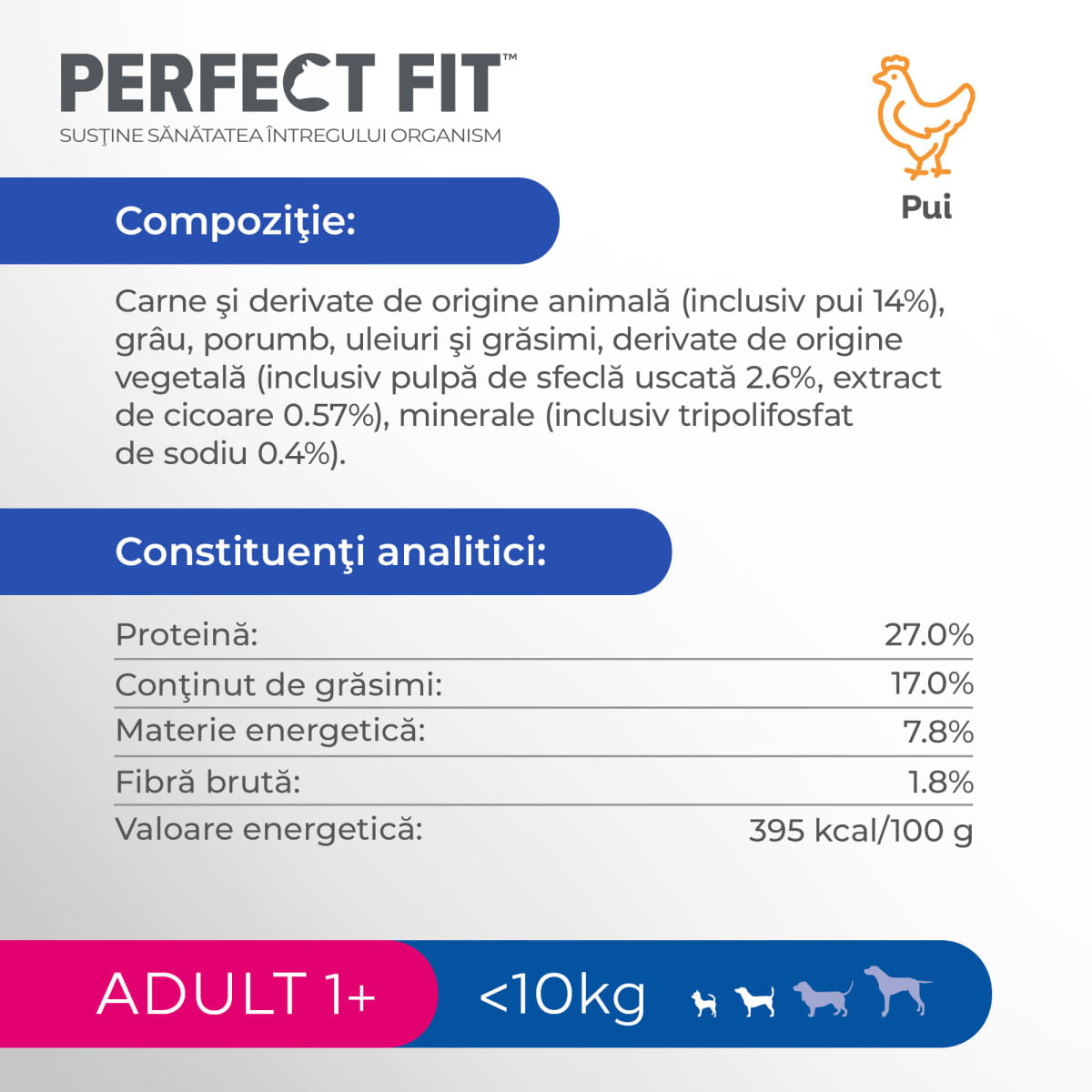 PERFECT FIT Dog Adult Small, XS-S, Pui, hrană uscată câini, 6kg - poza 3