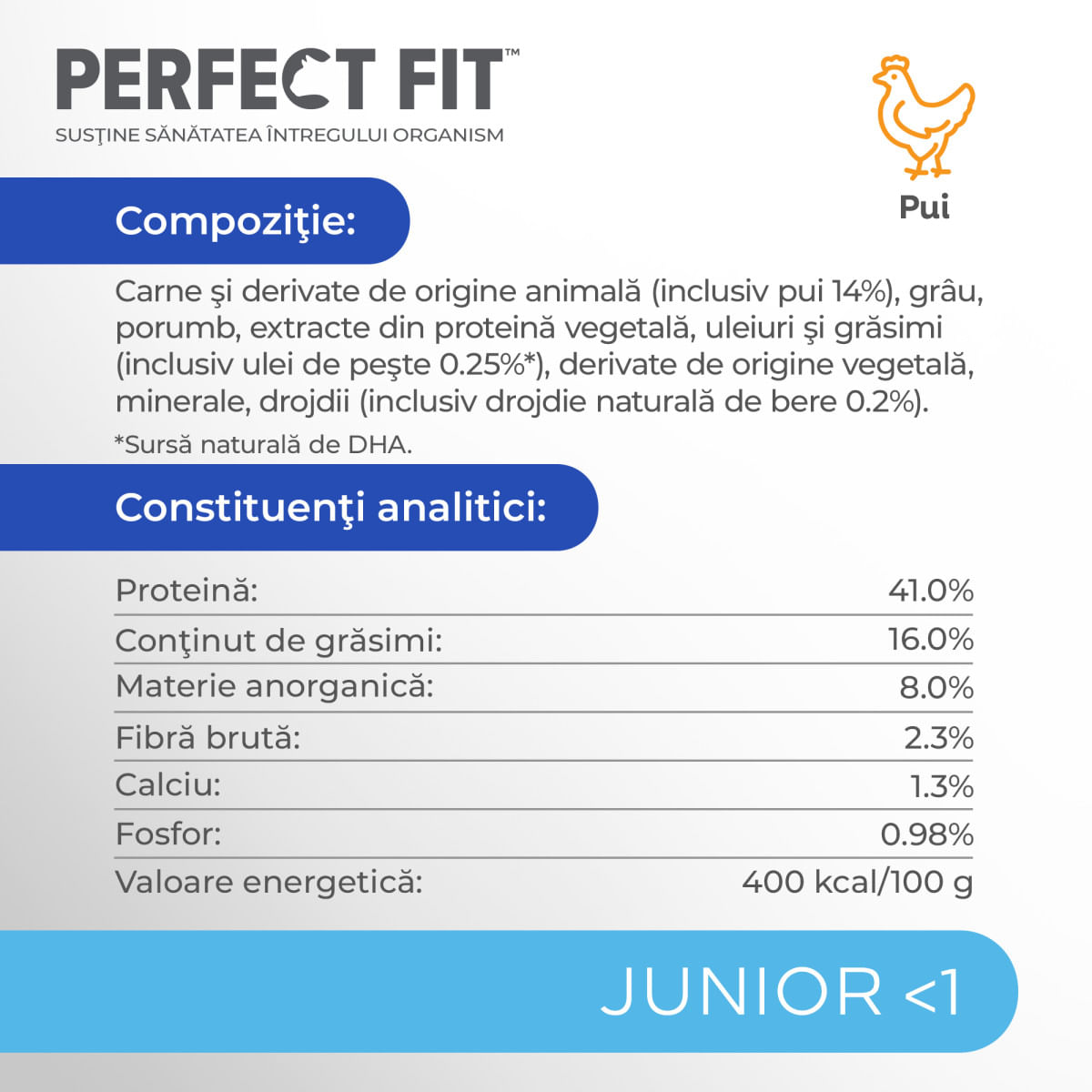 PERFECT FIT Kitten, Pui, hrană uscată pisici junior, 750g - poza 3