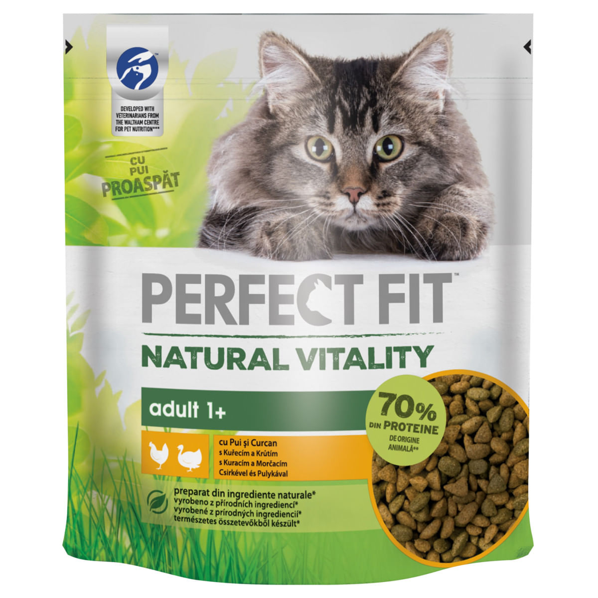 PERFECT FIT Natural Vitality, Pui și Curcan, hrană uscată pisici, 650g - poza 2
