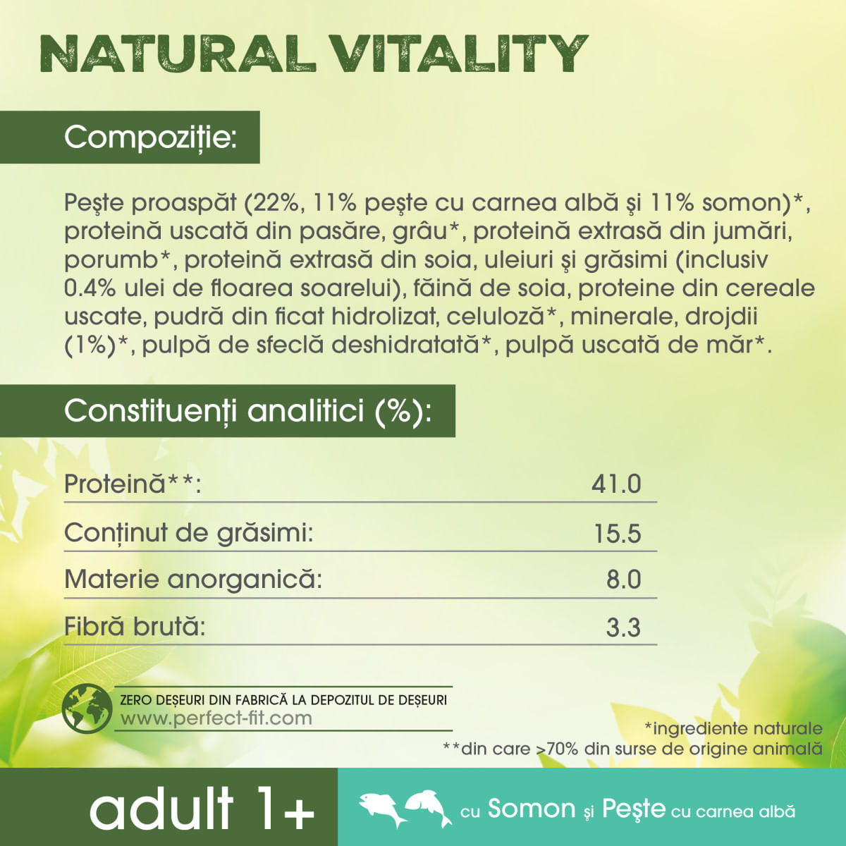 PERFECT FIT Natural Vitality, Somon și Pește alb, hrană uscată pisici, 650g - poza 3
