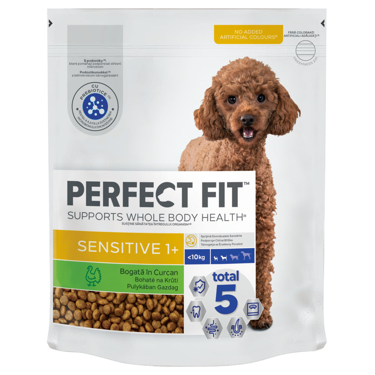 PERFECT FIT Sensitive 1+, XS-S, Curcan, hrană uscată câini, sistem digestiv, 1.4kg - poza 1