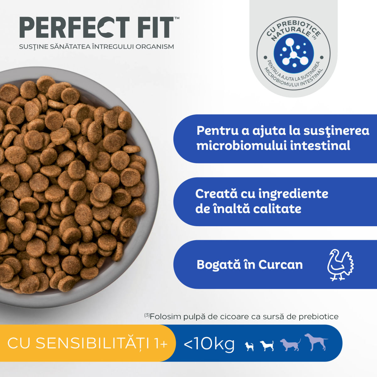 PERFECT FIT Sensitive 1+, XS-S, Curcan, hrană uscată câini, sistem digestiv, 1.4kg - poza 5