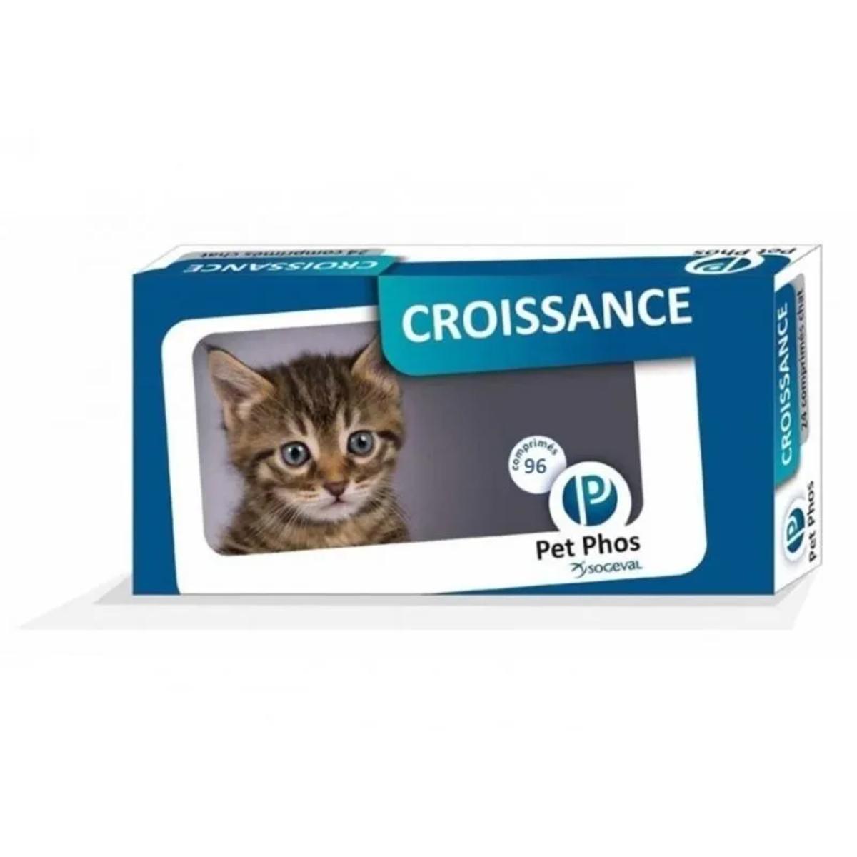 PET PHOS Felin Croissance, supliment sistem osos pisici junior, flacon, 96 comprimate - poza 2
