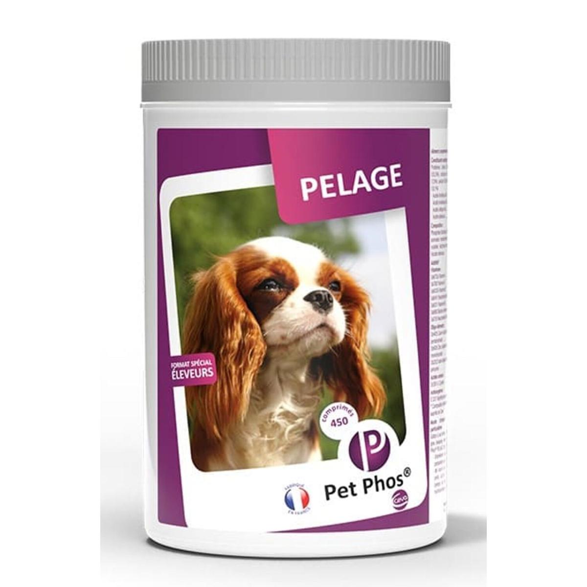PET PHOS Pelage, supliment piele & blană câini, comprimate PET PHOS Pelage, M-XL, supliment piele & blană câini, cutie, 450 comprimate - poza 1