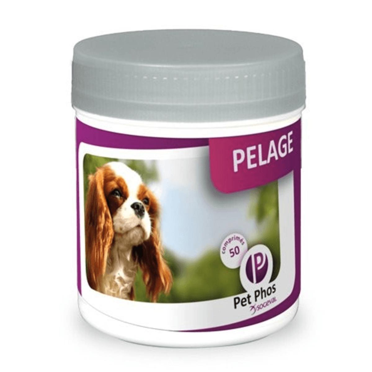 PET PHOS Pelage, supliment piele & blană câini, comprimate PET PHOS Pelage, XS-M, supliment piele & blană câini, cutie, 50 comprimate - poza 1