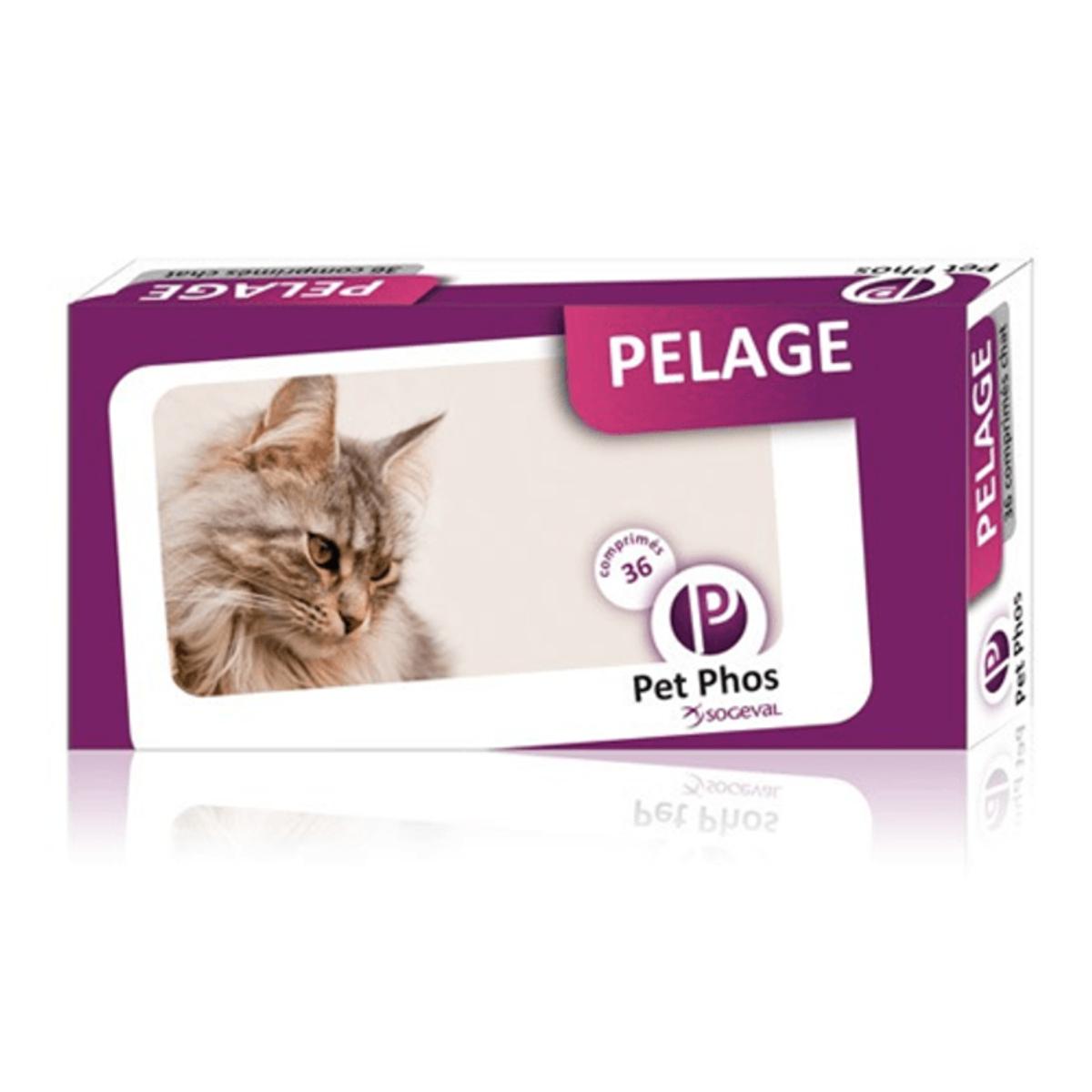 PET PHOS Pelage, supliment piele & blană pisici, cutie, 36 comprimate - poza 1