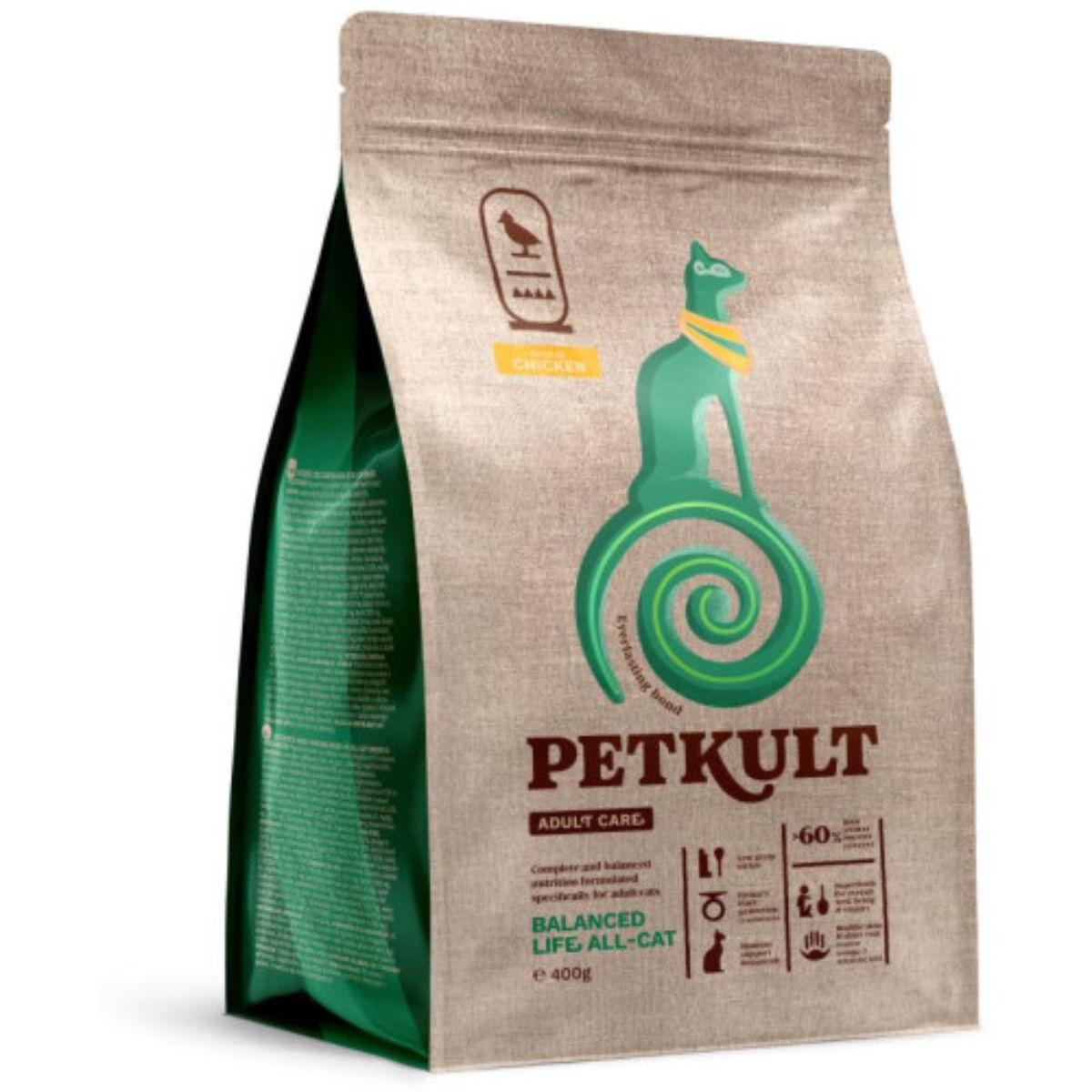 PETKULT Adult Care Balanced Life, Pui, hrană uscată pisici, 400g - poza 2